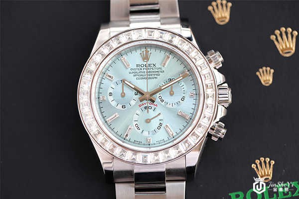 N厂劳力士4130冰蓝色迪通拿镶钻改装