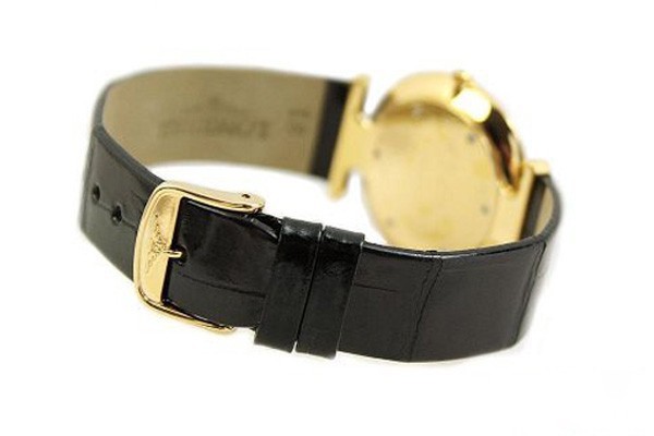 浪琴嘉岚系列镀金石英表背面图