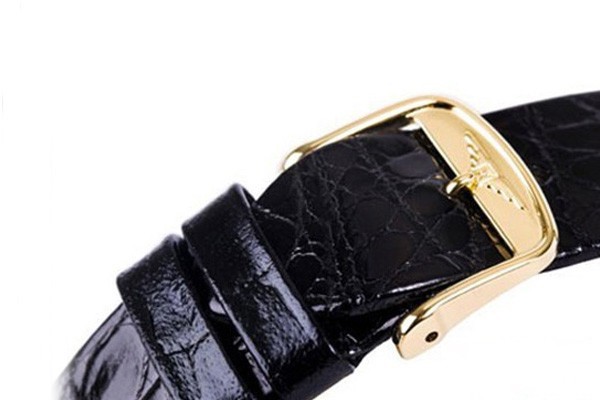 浪琴嘉岚系列镀金石英表表扣细节图