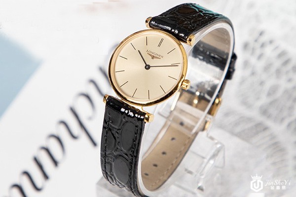 浪琴嘉岚系列镀金石英表