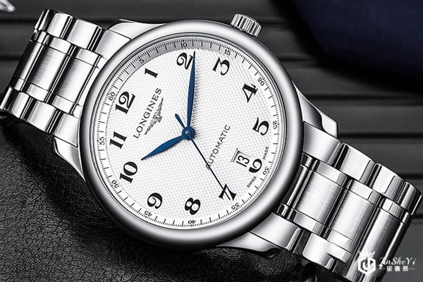 二手浪琴名匠系列白盘蓝钢手表展示