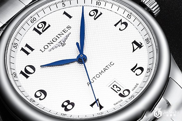 二手浪琴名匠系列白盘蓝钢手表表盘展示