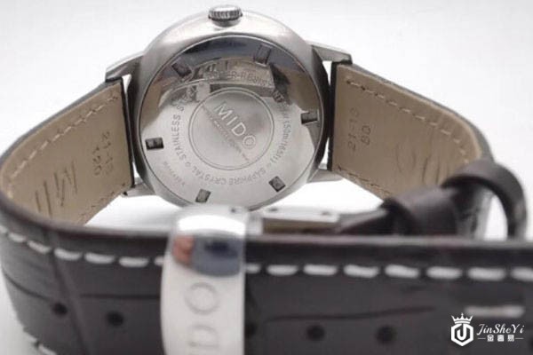 美度指挥官系列M016.430.16.061.80黑盘皮带机械名表侧面实拍