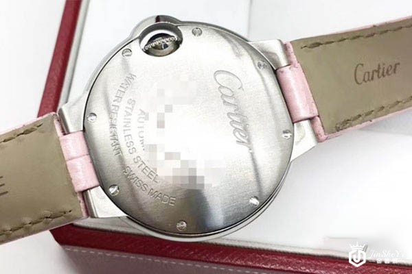 卡地亚蓝气球粉面粉带手表WSBB0002背面