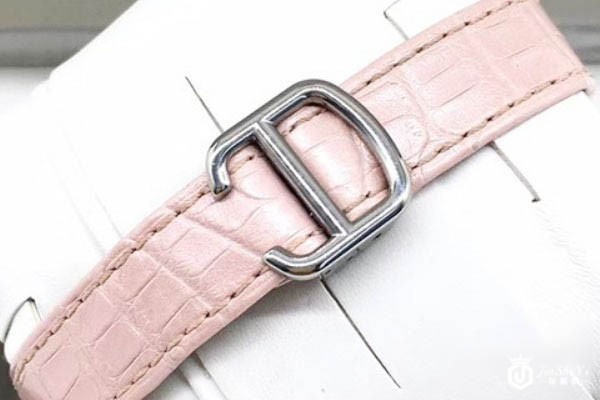 卡地亚蓝气球粉面粉带手表WSBB0002真皮表带