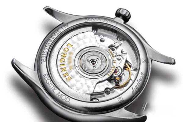 浪琴军旗系列L4.774.4.12.6男士精钢手表透明表底