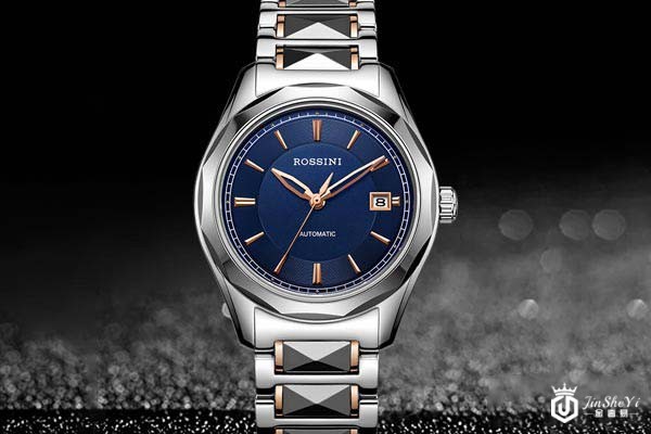 罗西尼自动机械深蓝钨钢男士腕表