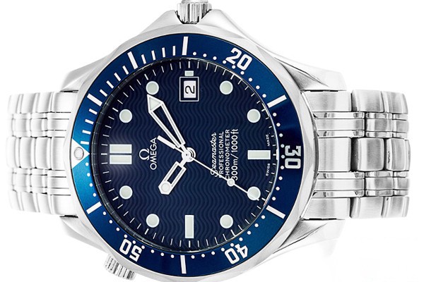 二手95新欧米茄海马系列蓝盘2551.80.00男表展示