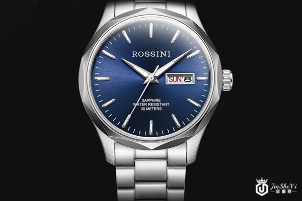 罗西尼启迪系列双历白盘519943W01A钢带表展示