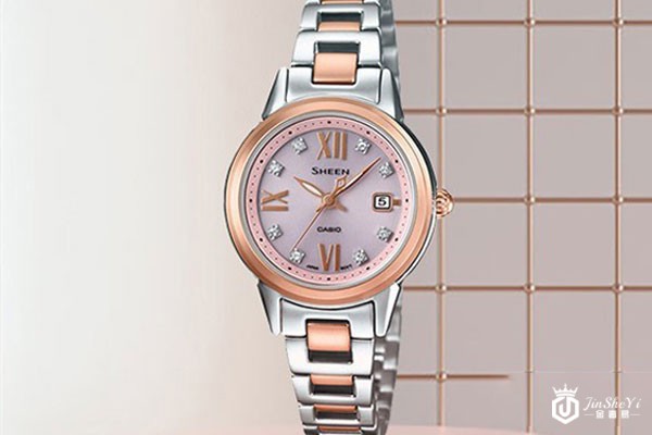 卡西欧太阳能抗摔世界时间商务女士腕表