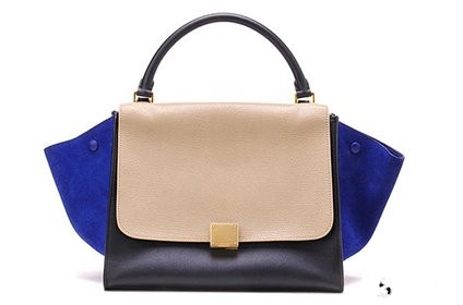 赛琳蓝灰拼色二手包包回收几折