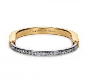 蒂芙尼TIFFANY T T1 镶钻宽式铰链手镯