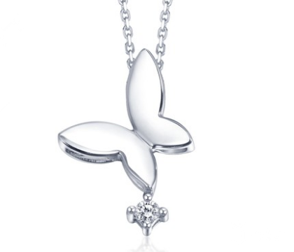 白金钻石吊坠项链
