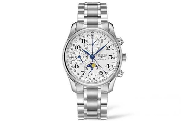 浪琴八针月相钢带腕表 浪琴八针月相钢带腕表