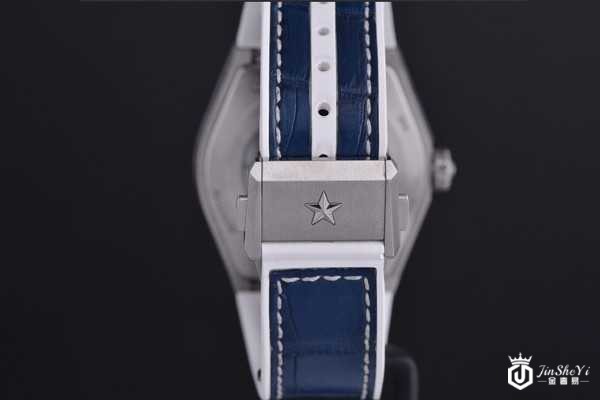 二手不锈钢和陶瓷材质真力时DEFY系列彩虹圈手表表带展示图