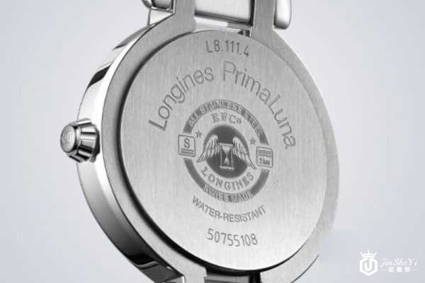 浪琴心月系列机械钢带女表L81114876背面 浪琴心月系列机械钢带女表L81114876背面