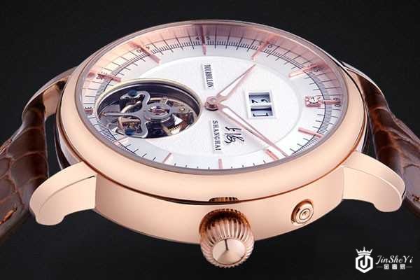 上海手表御驰系列中心式手动陀飞轮男表玫瑰金表壳