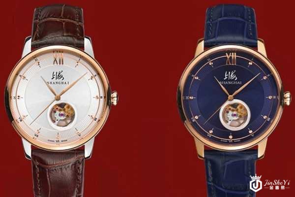 上海时间之轮系列全自动机械表金壳蓝壳