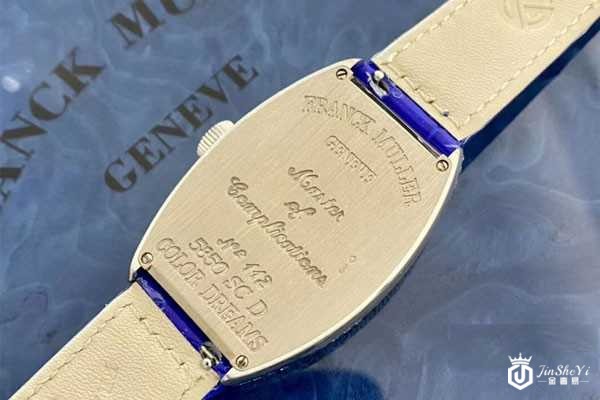法兰克穆勒原钻镶嵌靓丽蓝面5850手表背面图