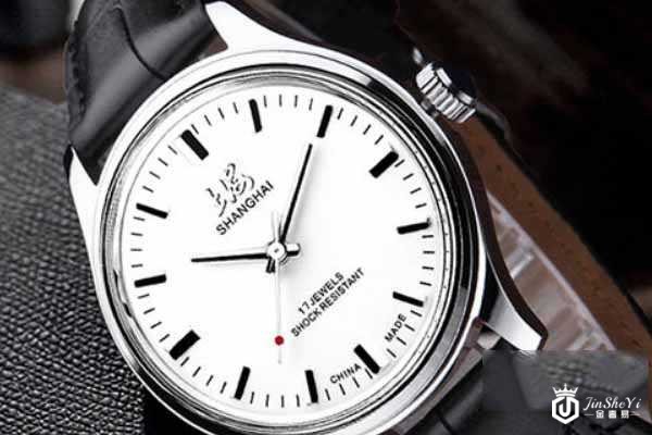   上海流转系列17钻全钢防震复古手动机械男表皮带