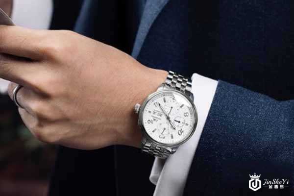 上海男士自动机械表钢带9001佩戴图
