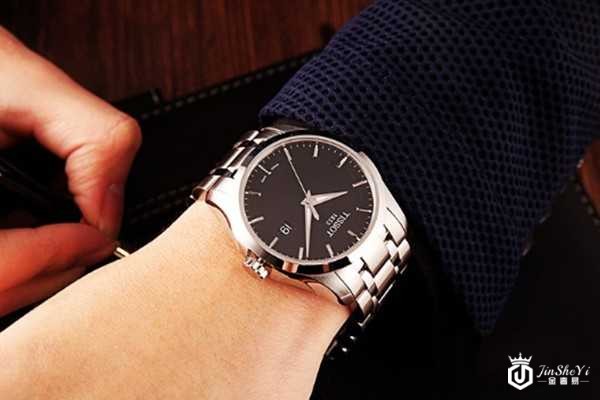 二手天梭力洛克系列钢带石英男士手表