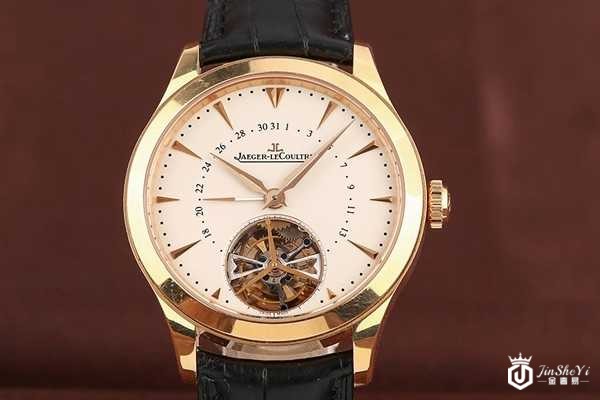 二手积家大师系列 18k玫瑰金手表正面展示