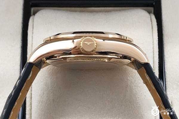 二手浪琴制表传统系列 18k玫瑰金腕表侧面展示