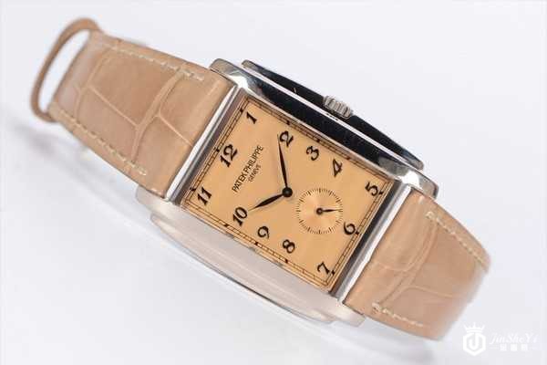 二手百达翡丽复古盘 GONDOLO系列18k白金方形腕表