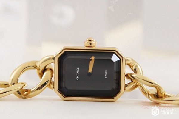 二手香奈儿PREMIER系列黑金方糖黑面石英女表