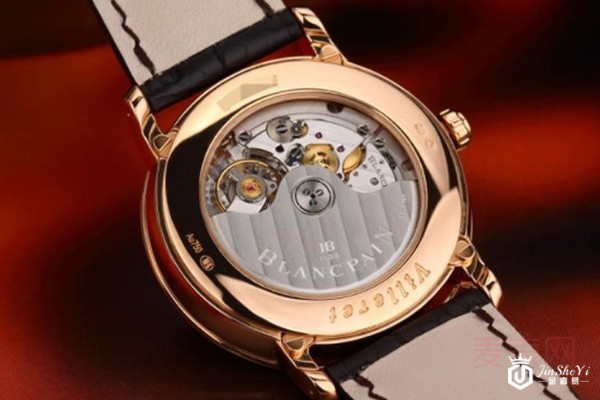 二手宝珀经典系列18k玫瑰金万年历自动机械腕表背透图