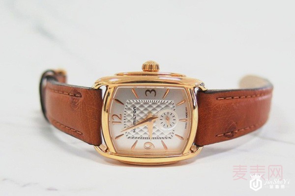 二手汉米尔顿美国经典系列卡其色石英计时腕表