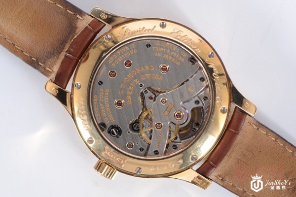 萧邦L.U.C系列18K玫瑰金手动机械男士手表背透图