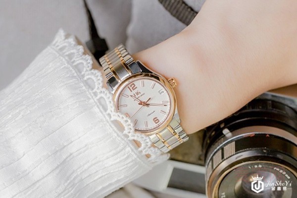 二手上海牌时尚系列间金女士石英腕表