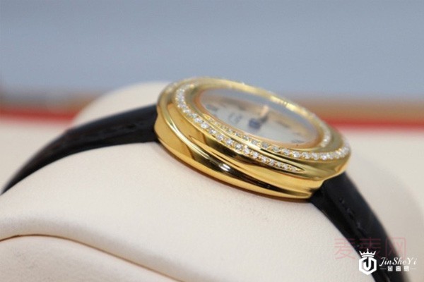 二手卡地亚经典镶钻自动机械玫瑰金腕表