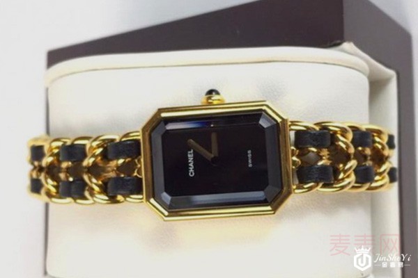 二手香奈儿PREMIERE系列黑色间金石英女表