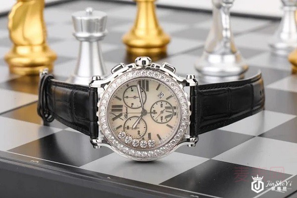 二手萧邦18K白金HAPPY DIAMONDS手表