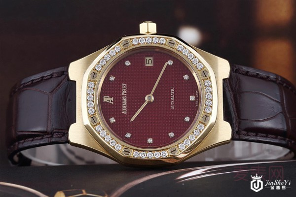 二手爱彼皇家橡树系列酒红色玫瑰金机械腕表