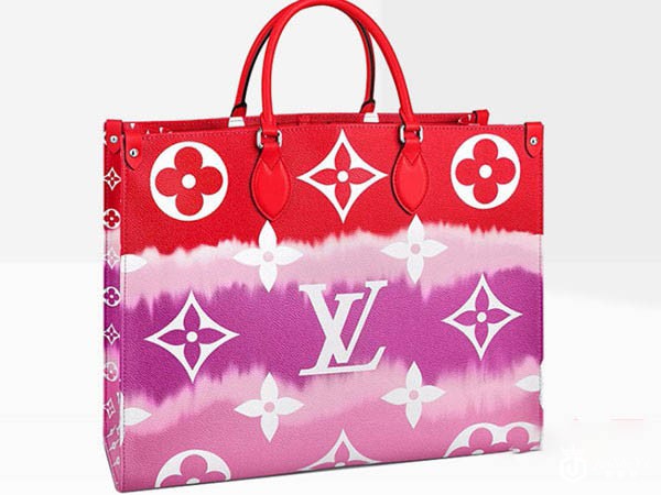 LV彩色绞染大老花手袋单肩M45119展示