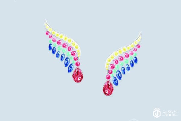 伯爵全新WingsofLight高级珠宝与腕表系列耳环展示图