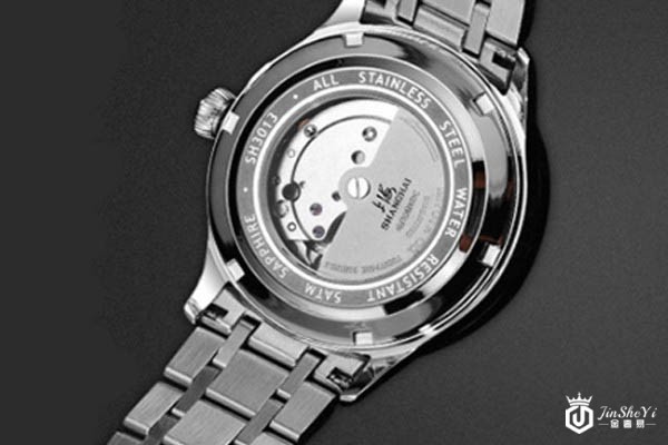 上海男士经典商务透底自动机械男表底部展示图
