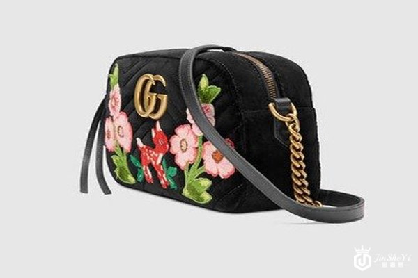 古驰天鹅绒绣花包包