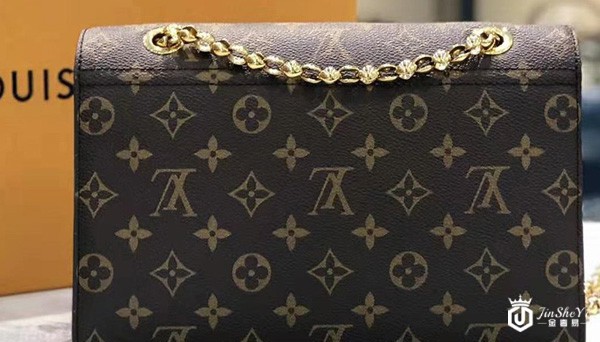 LV维多利亚拼色老花款单肩链条包背面图