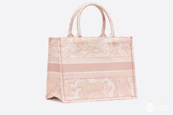 二手95新迪奥粉色茹伊印花小号BOOK TOTE手袋后背展示