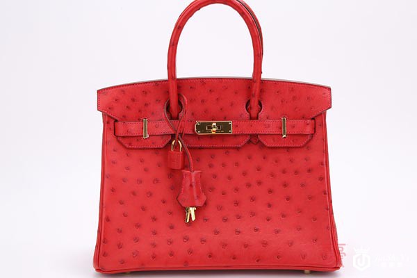 二手爱马仕Birkin-30系列鸵鸟皮手提包