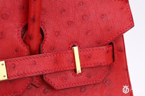 二手爱马仕Birkin-30系列鸵鸟皮手提包细节