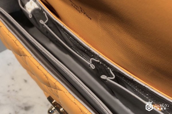 迪奥missdior黄色羊皮链条包细节实拍