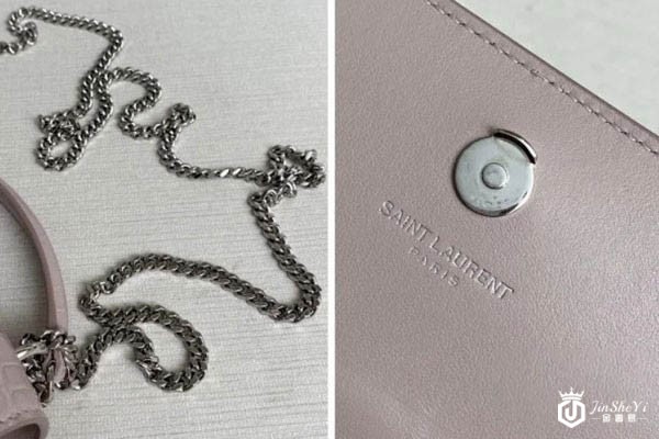 圣罗兰粉色鳄鱼皮单肩包细节实拍 圣罗兰粉色鳄鱼皮单肩包细节实拍