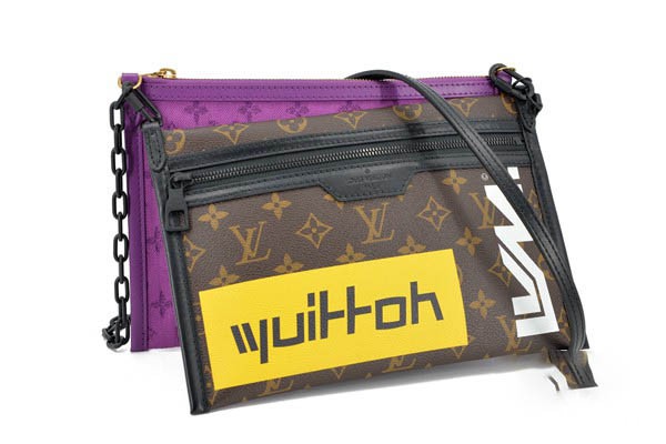 LV FLAT老花帆布邮差包M44641展示图 LV FLAT老花帆布邮差包M44641展示图