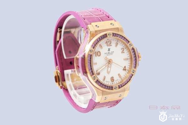 清新粉色宇舶大爆炸系列石英手表回收有5折因有全套附件